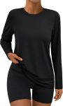 Men's long sleeve sun protection dry-fit shirt UPF 50+ lightweight workout athletic T-shirt rash guard