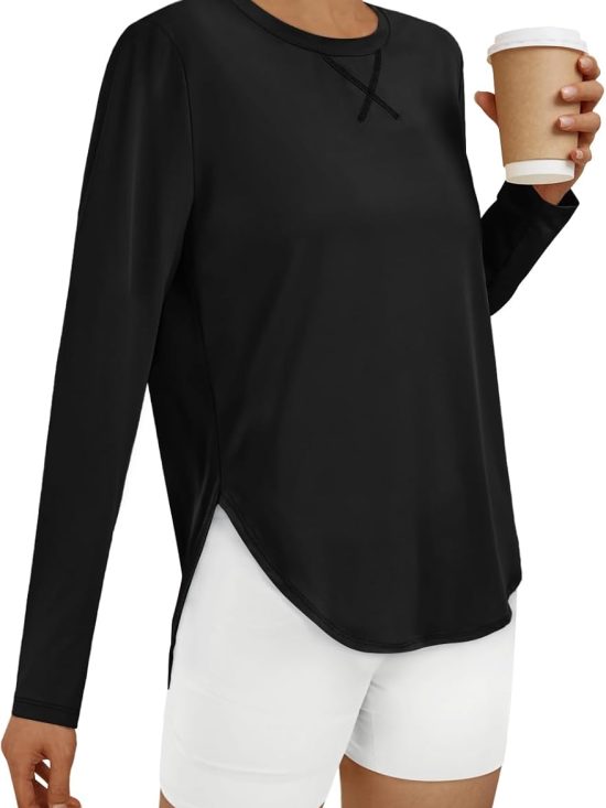 Men's sun protection UV long sleeve rash guard fishing running quick-dry lightweight shirt