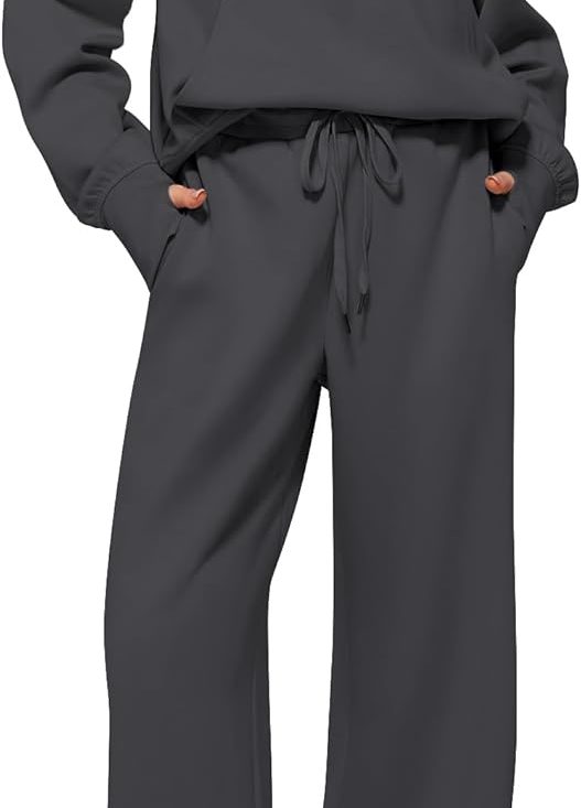 Women 2-piece lounge set half zip sweatshirt wide leg sweatpants sweatsuit tracksuit