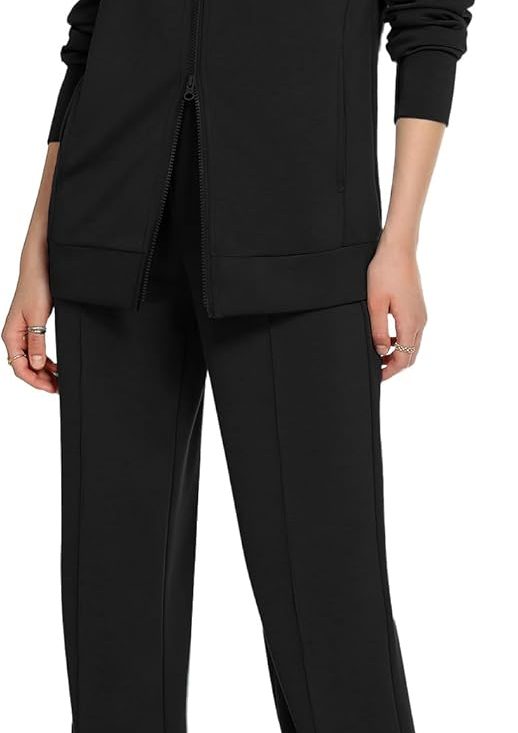 Women 2-piece sweatsuit set long sleeve double zipper sweatshirt track pants set