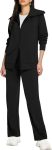Women 2-piece sweatsuit set long sleeve double zipper sweatshirt track pants set