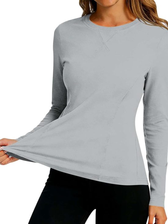 Women's UPF 50+ UV long sleeve sun protection lightweight shirt thumb holes quick-dry hiking running workout top