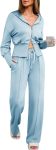 Women 2-piece casual hoodie sweatsuit set travel airport tracksuit lounge outfit