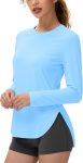 Women's sun shirt moisture-wicking workout top quick-dry long sleeve swim running athletic UPF 80+ UV tee