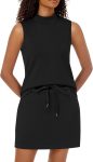 Two-piece skort set women sweatsuit tennis outfit sleeveless top elastic short skort set