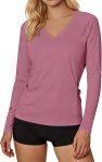 Women's UPF 50+ long sleeve sun protection lightweight hiking workout quick-dry top with pockets
