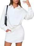 Women two-piece set polo sweatshirt skort matching tennis skirt workout tracksuit outfit