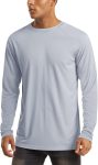 Men's long sleeve sun protection UV athletic shirt hiking running workout rash guard top