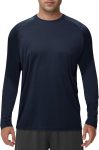 Men's long sleeve sun protection quick-dry moisture-wicking UV UPF fishing workout swim shirt