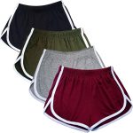 4 pack women cotton yoga dance shorts sporty summer athletic cycling hiking shorts