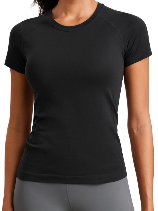 Women's long sleeve workout top quick-dry quarter-zip pullover crop yoga athletic slim fit shirt