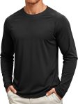 Men's long sleeve sun protection dry-fit shirt UPF 50+ lightweight workout athletic T-shirt rash guard