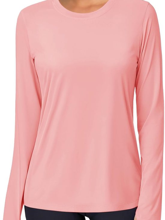 Men's long sleeve sun protection quick-dry moisture-wicking UV UPF fishing workout swim shirt