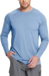 Men's sun protection UV long sleeve rash guard fishing running quick-dry lightweight shirt