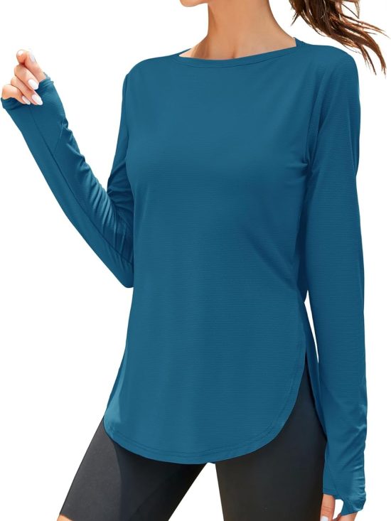 Men's long sleeve sun protection quarter-zip fishing running rash guard outdoor shirt