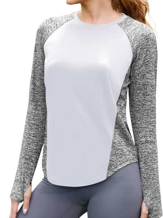 Women's quarter-zip long sleeve workout pullover athletic running yoga hiking quick-dry UPF 50+ sun shirt